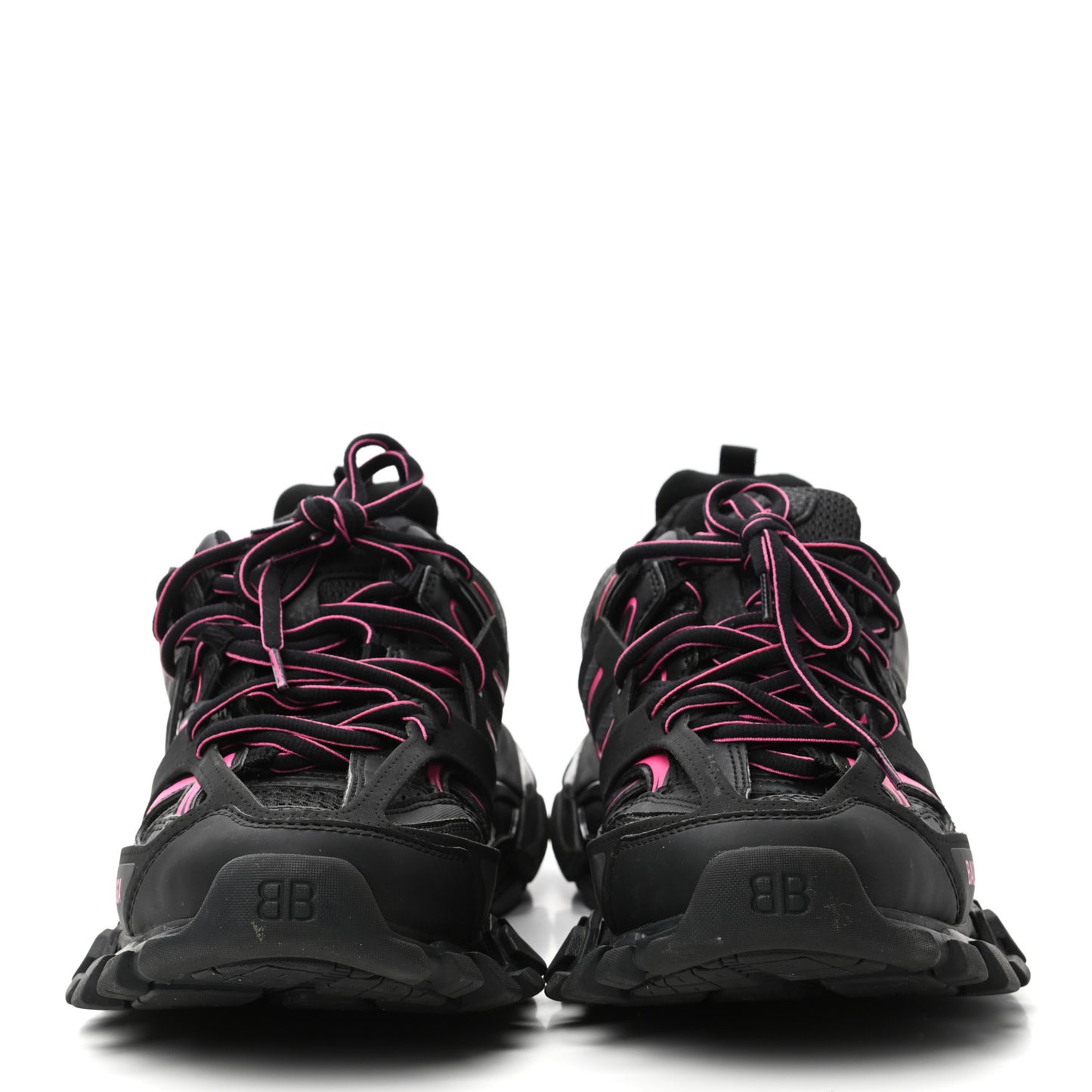 Mesh Rubber Bi-Color Womens Track Sneakers 39 Black Neon Pink