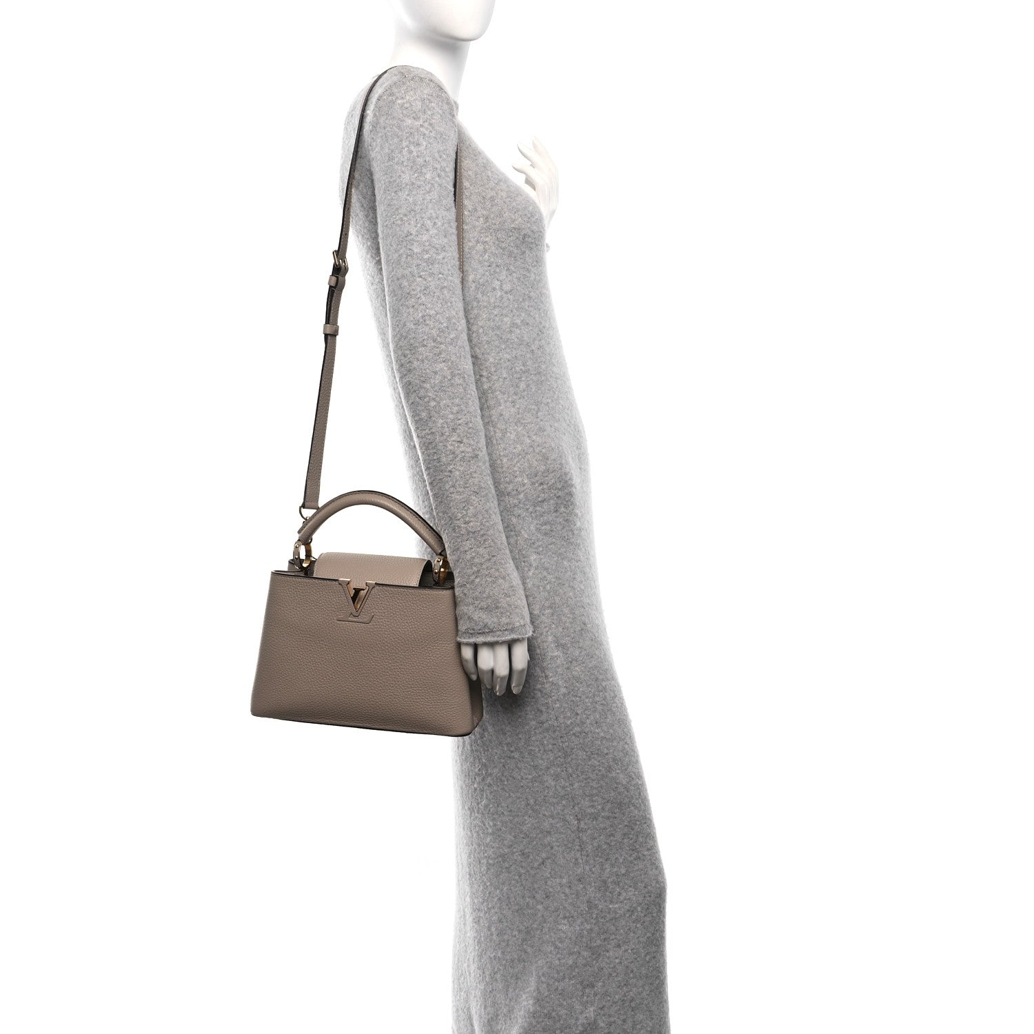 Louis Vuitton Taurillon Capucines BB Galet 2 of 10
