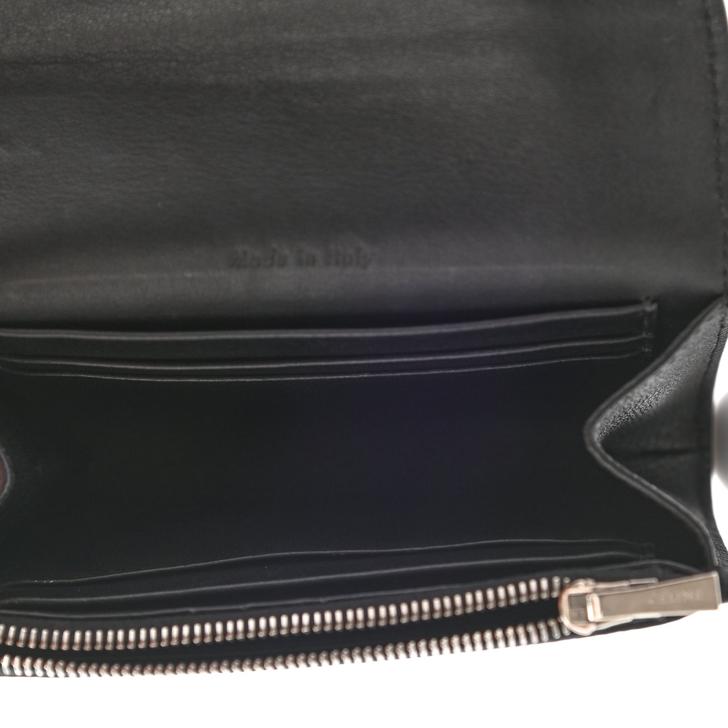 Grained Calfskin Small Trotteur Multifunction Wallet Black