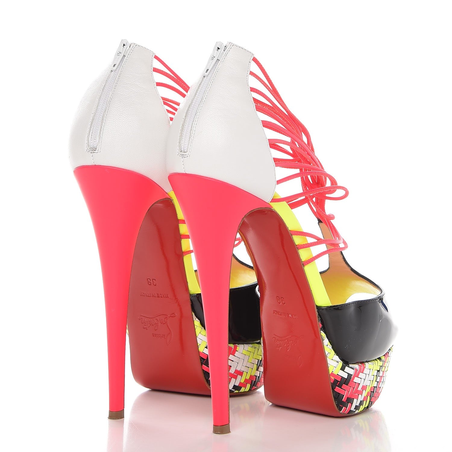Christian Louboutin Patent Kid Fluo Mat Confusalta 150 Sandals 38 Version Multi 4 of 16
