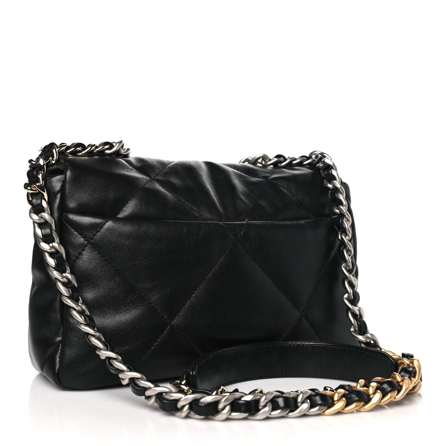 Lambskin Quilted Medium Chanel 19 Flap Black