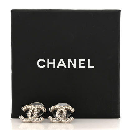 Chanel Crystal CC Earrings Silver 5 of 5
