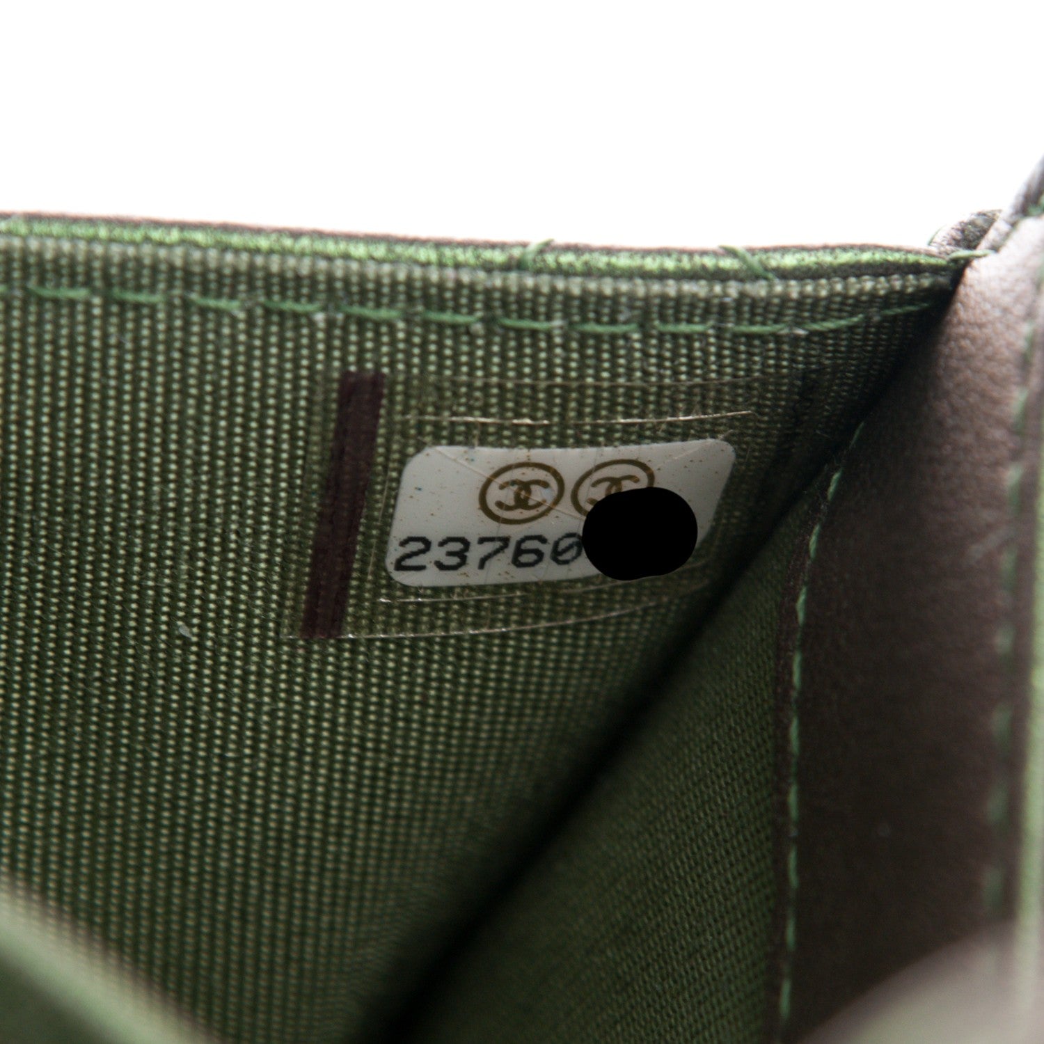 Chanel Metallic Lambskin Quilted Card Holder Green 8 of 8