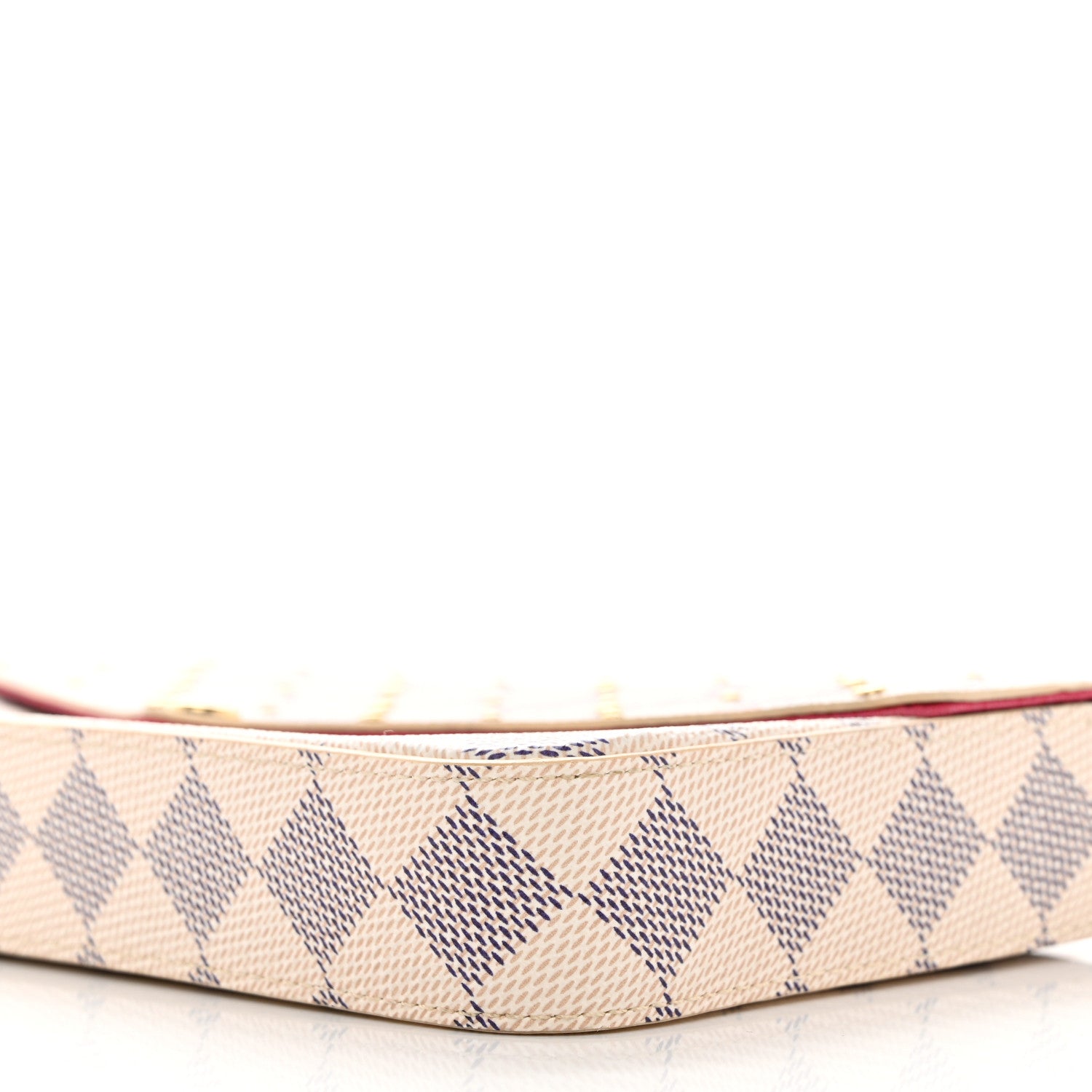 Louis Vuitton Damier Azur Studded Pochette Felicie Chain Wallet Fuchsia 10 of 11