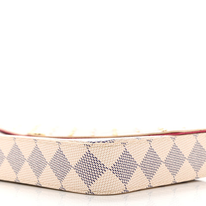 Louis Vuitton Damier Azur Studded Pochette Felicie Chain Wallet Fuchsia 10 of 11