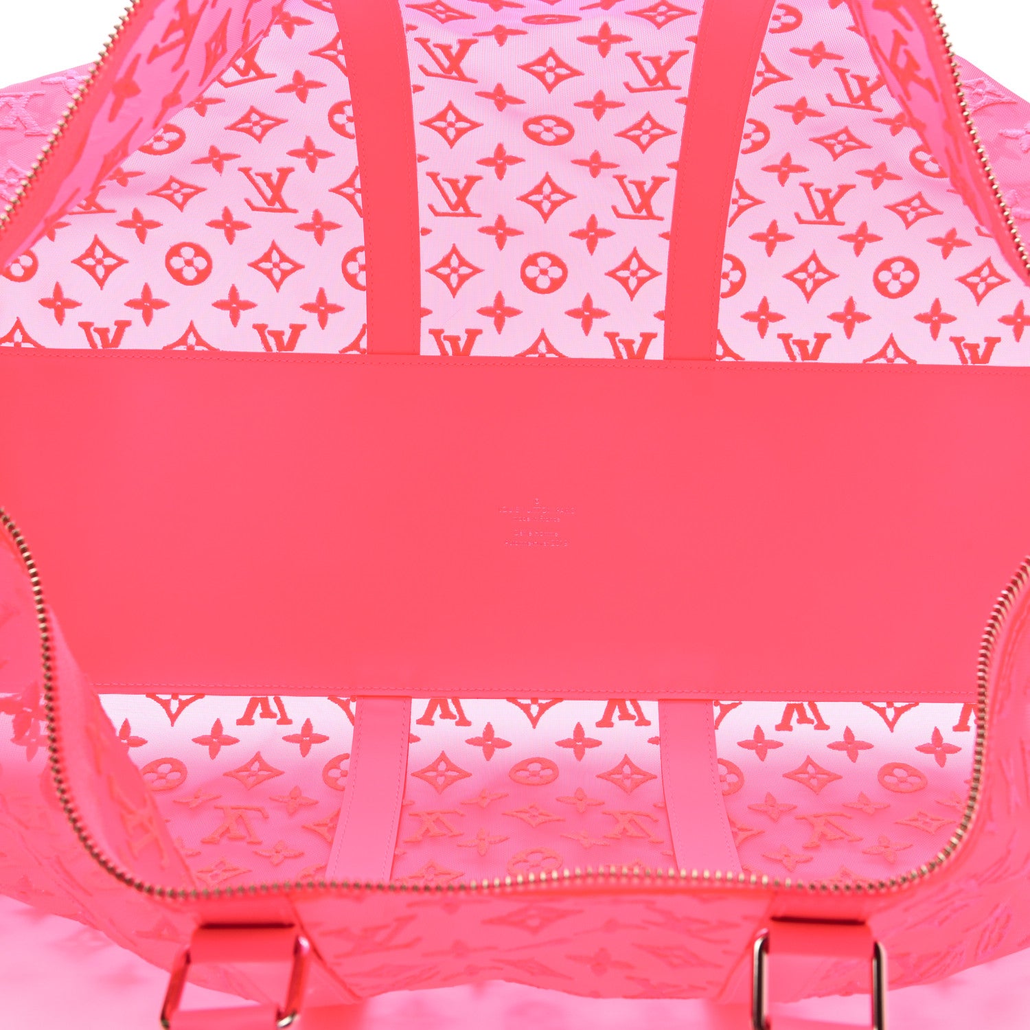 Louis Vuitton Monogram Fluo See Through Keepall Bandouliere 50 Rose 5 of 10