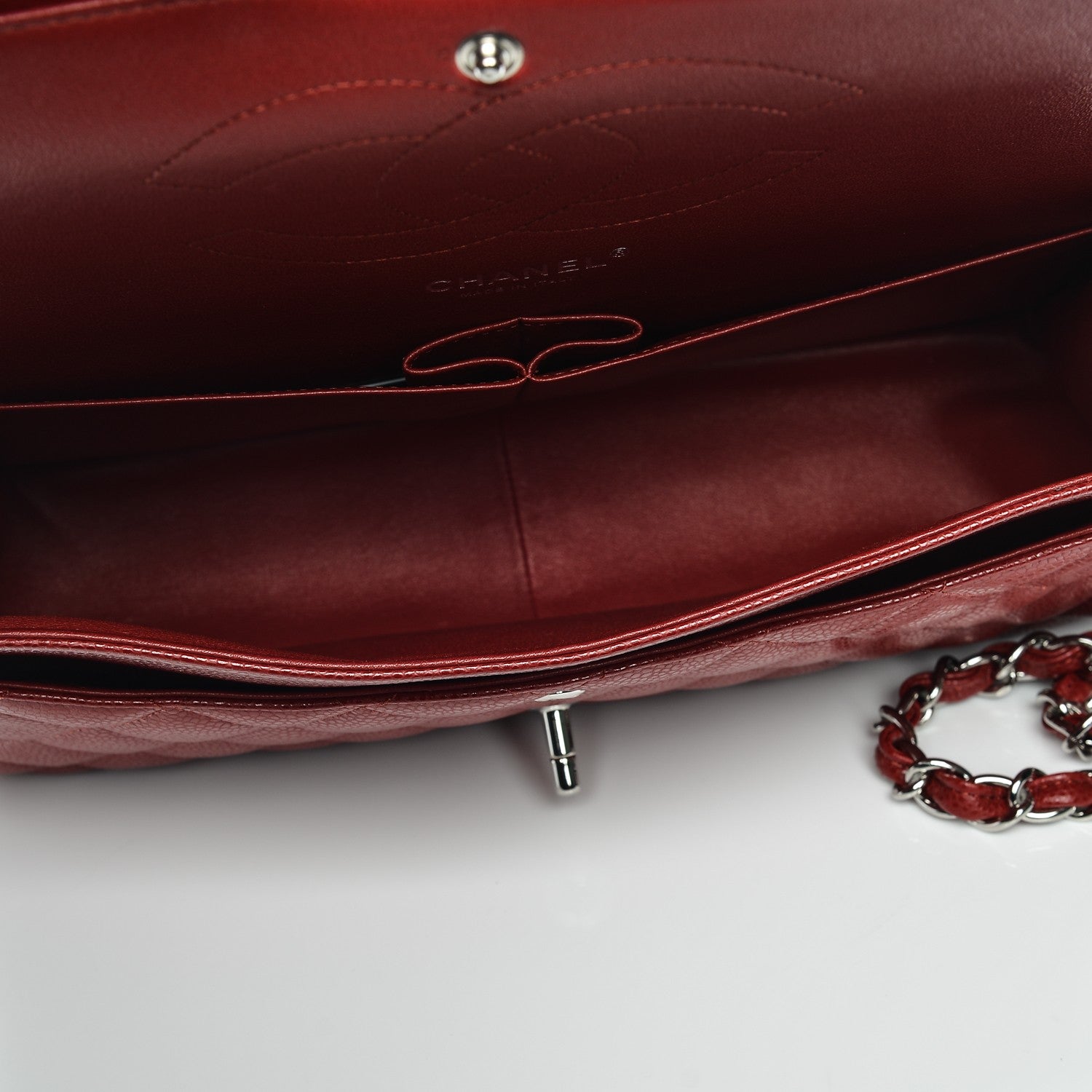 Chanel Caviar Quilted Jumbo Double Flap Red 5 of 7