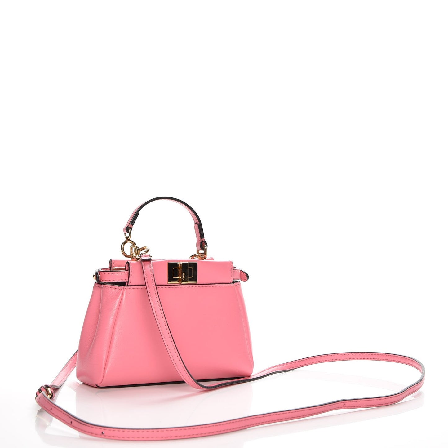 Shiny Nappa Micro Peekaboo Iconic Satchel Rosa Fluo
