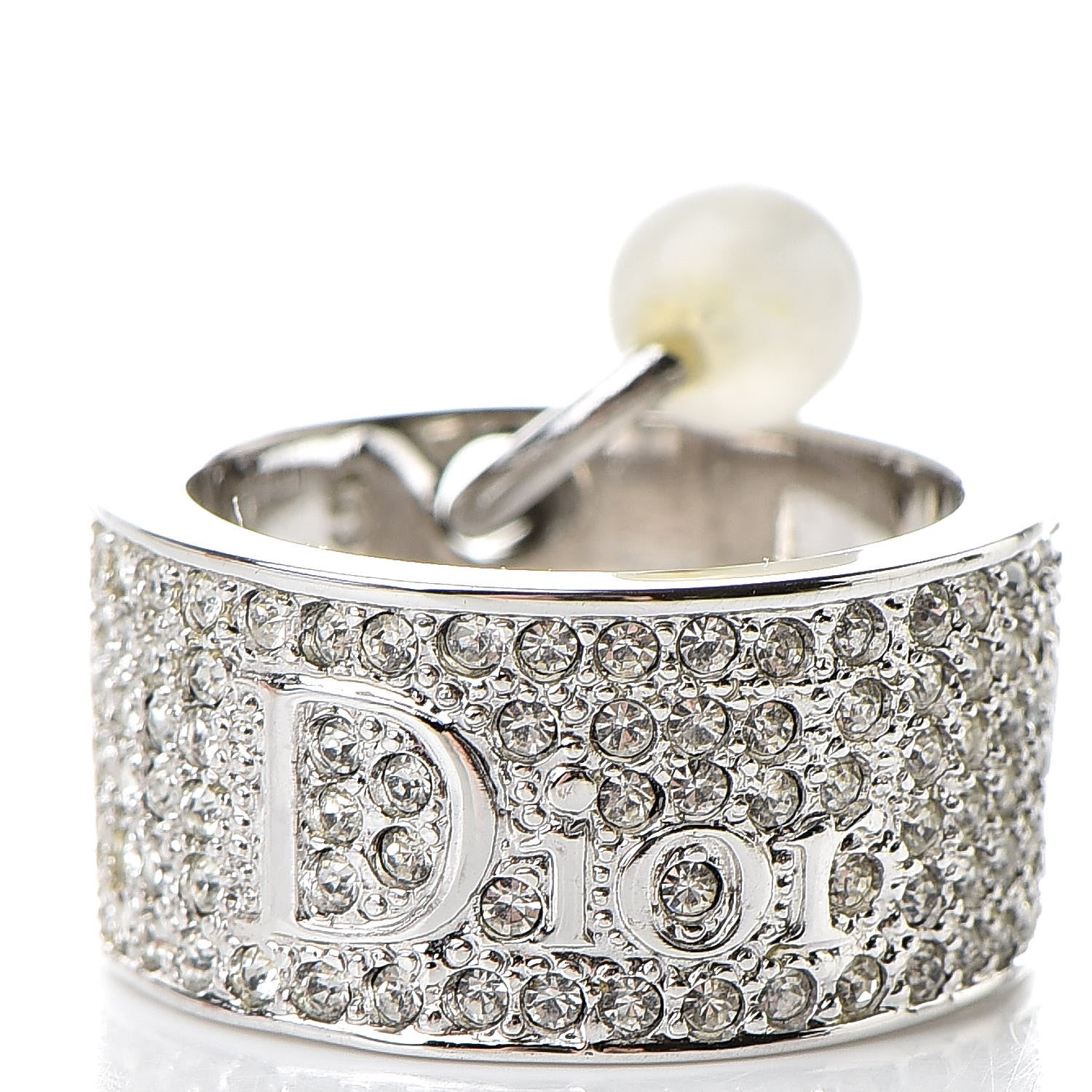 Christian Dior Crystal Ring 6.5 Silver 5 of 6