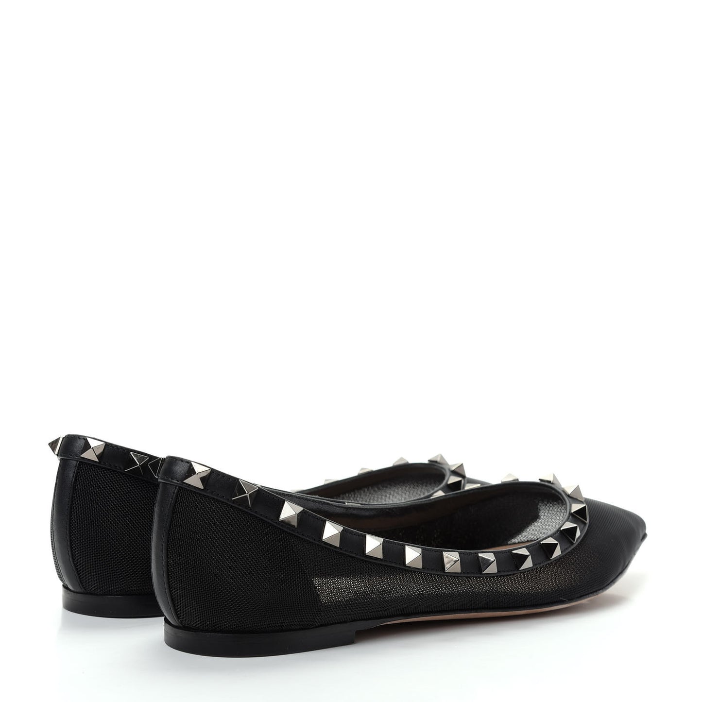 Mesh Rockstud Ballerina Flats 37.5 Black