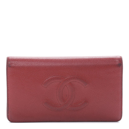 Chanel Caviar Timeless CC Yen Wallet Red 1 of 19