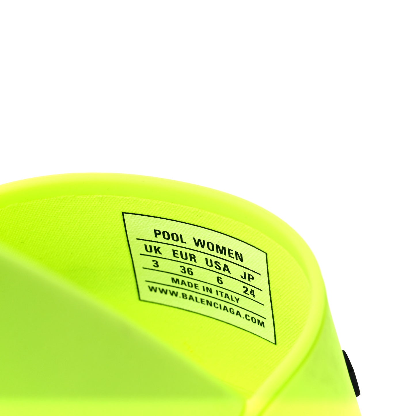 Smooth Rubber Logo Bi-Color Womens Pool Slide Sandals 36 Fluo Yellow Black
