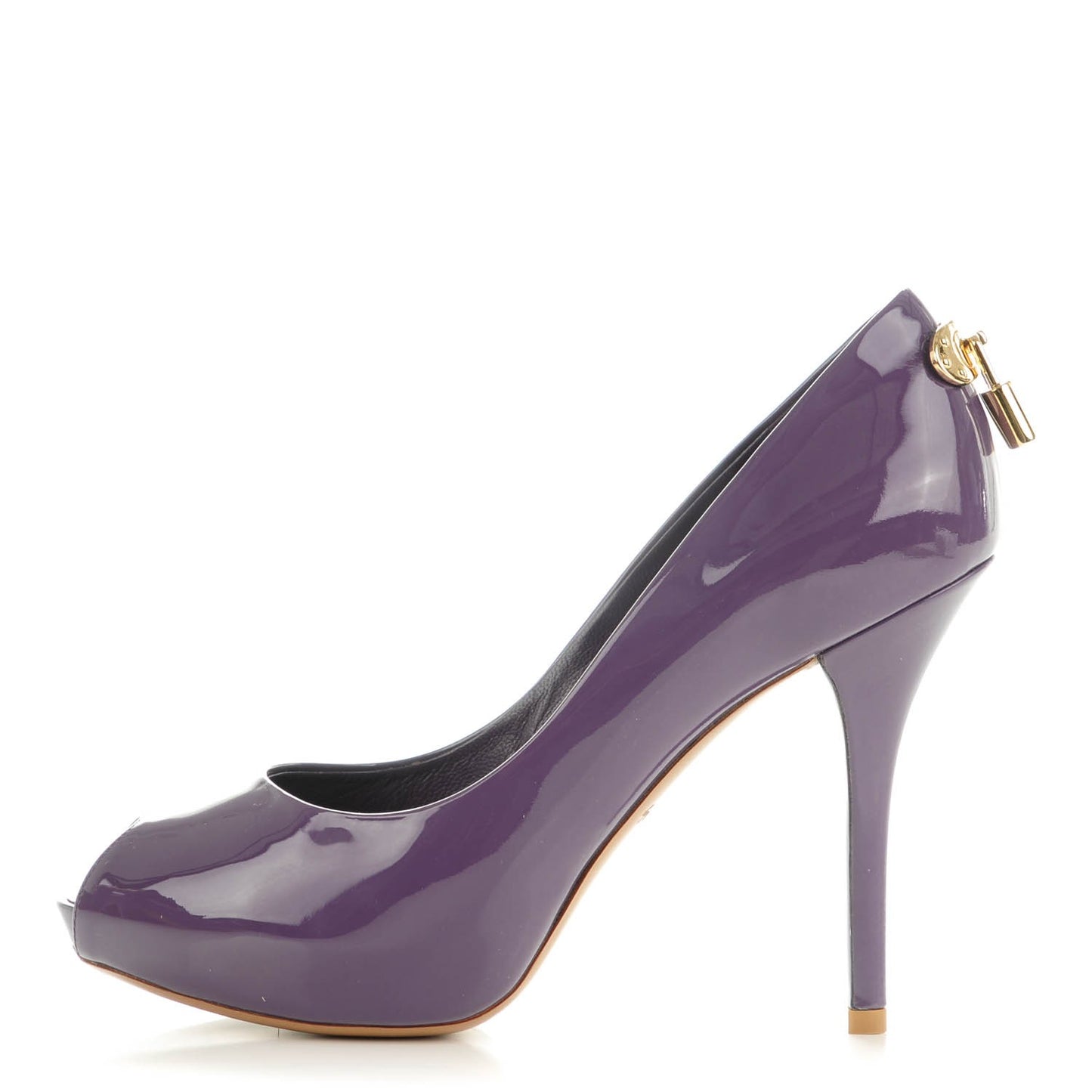 Patent Calfskin Oh Really Peep Toe Pumps 37 Violet