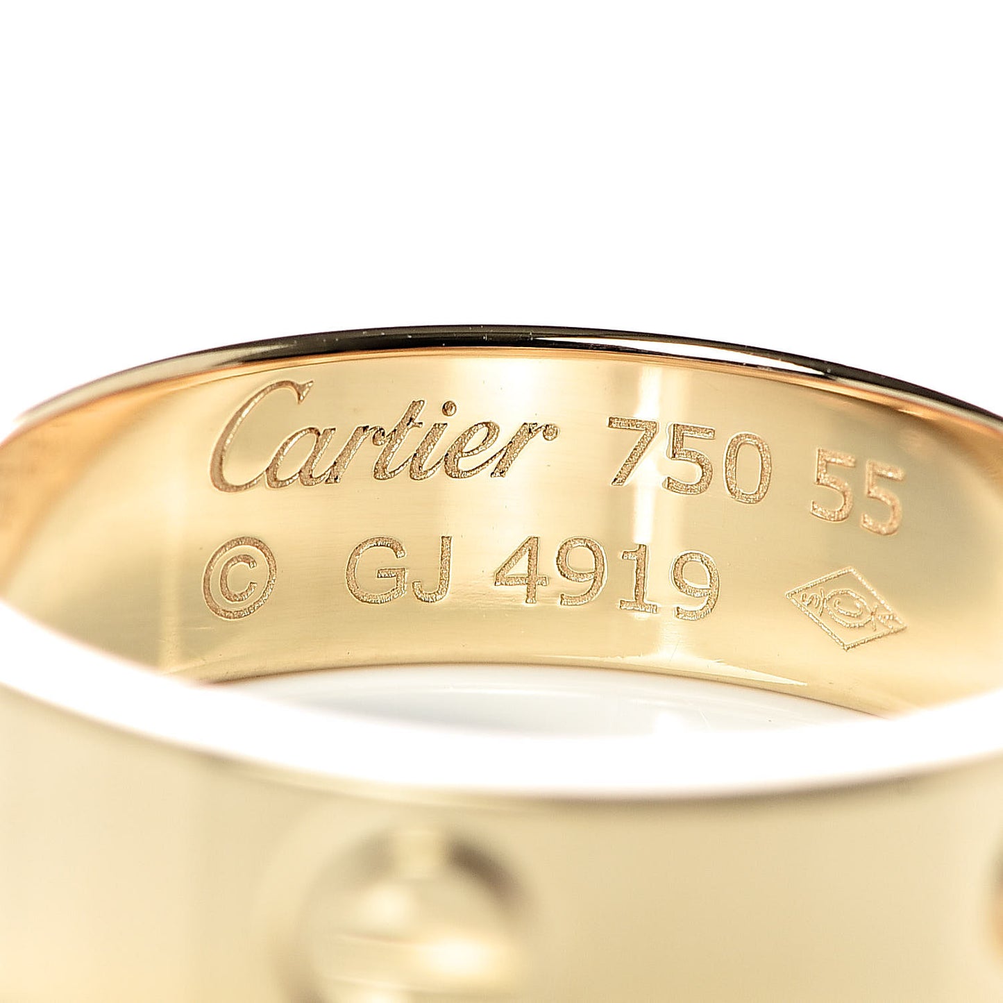 18K Yellow Gold 5.5mm LOVE Ring 55 7.25