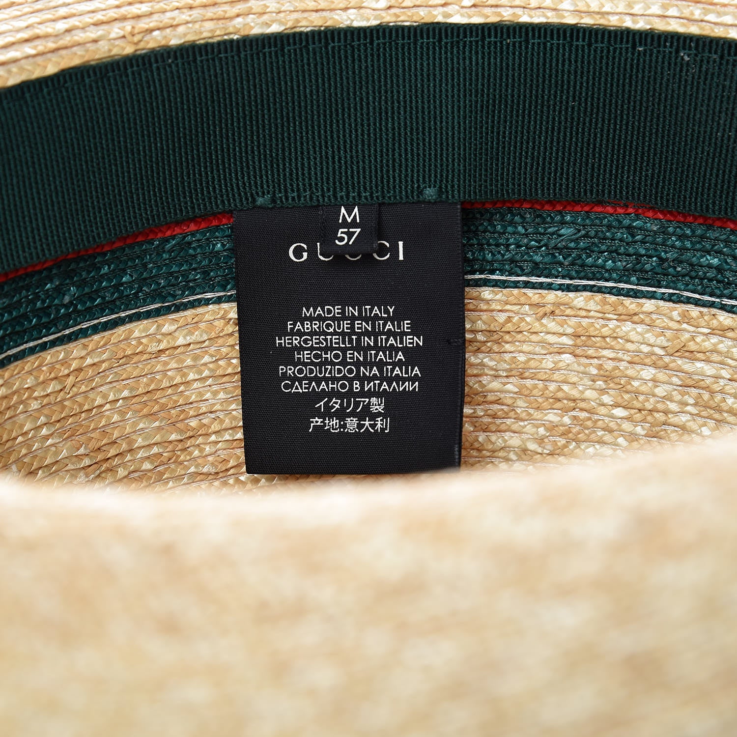 Gucci Abaca Straw Web Fedora Hat M 5 of 5