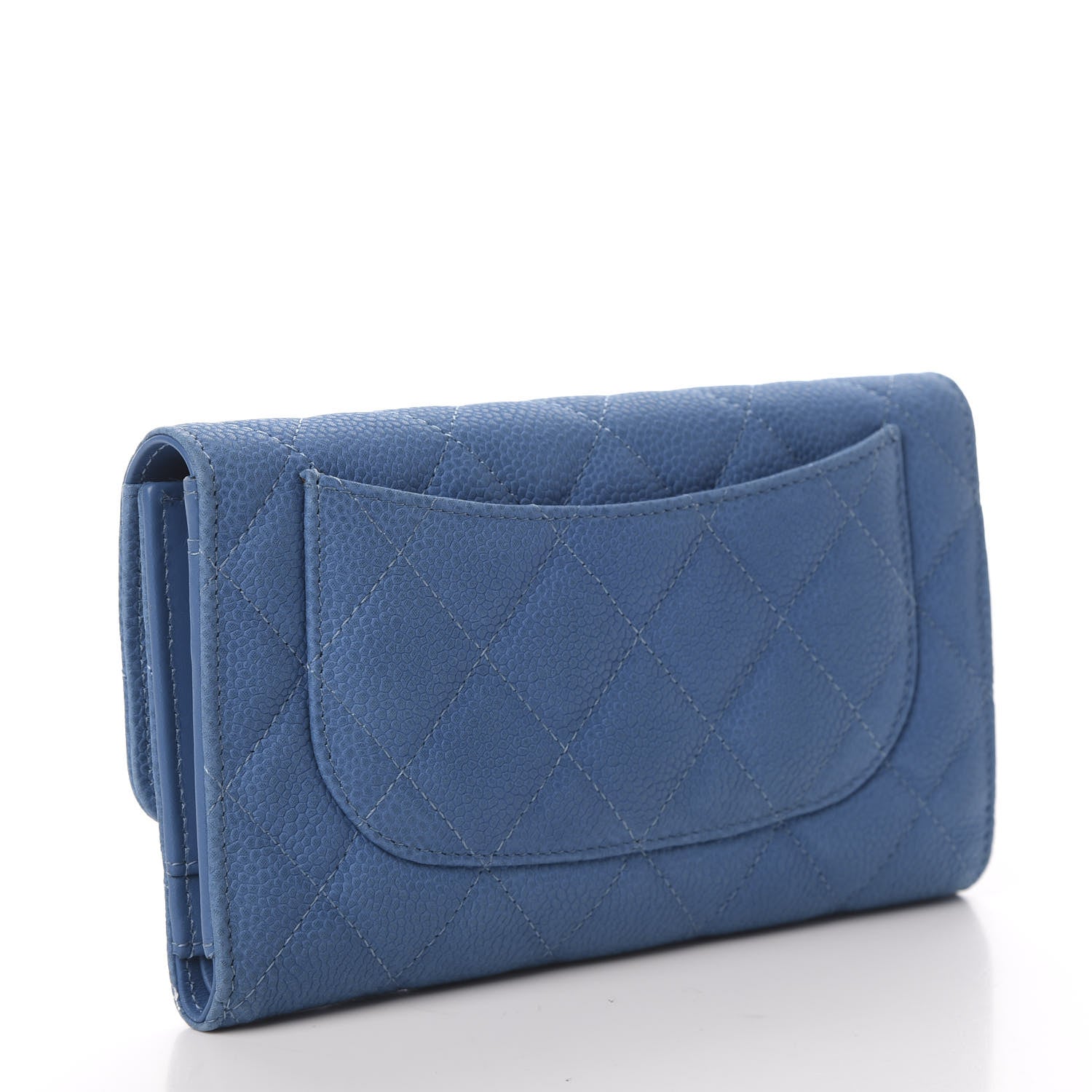 Chanel Iridescent Caviar Quilted Large Flap Wallet Blue 3 of 12