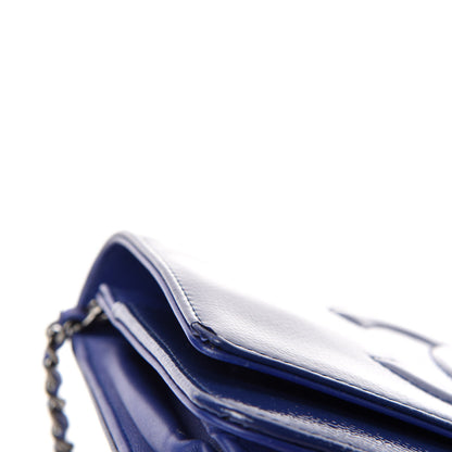 Chanel Grained Patent Calfskin Timeless Wallet On Chain WOC Blue 8 of 14