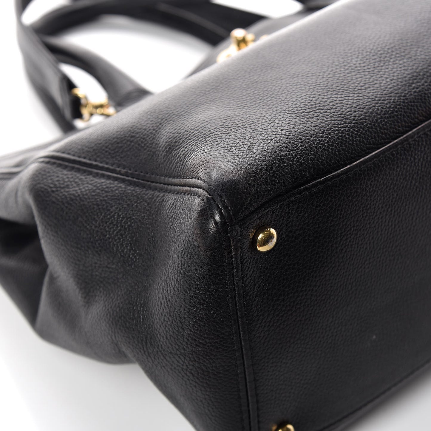 Calfskin Cerf Shopper Tote Black