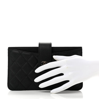 Chanel Caviar Quilted Classic Strap Pouch Black 2 of 9