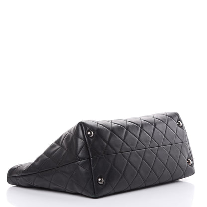 Chanel Calfskin Quilted Small Shopping In Chains Tote Black 4 of 15