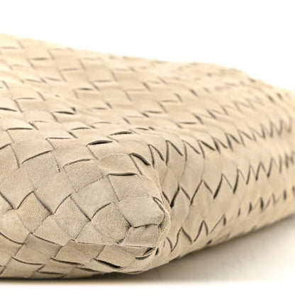 Bottega Veneta Suede Intrecciato Large Hop Ecru 10 of 10