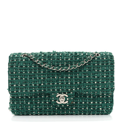 Chanel Tweed Quilted Medium Double Flap Green 1 of 13