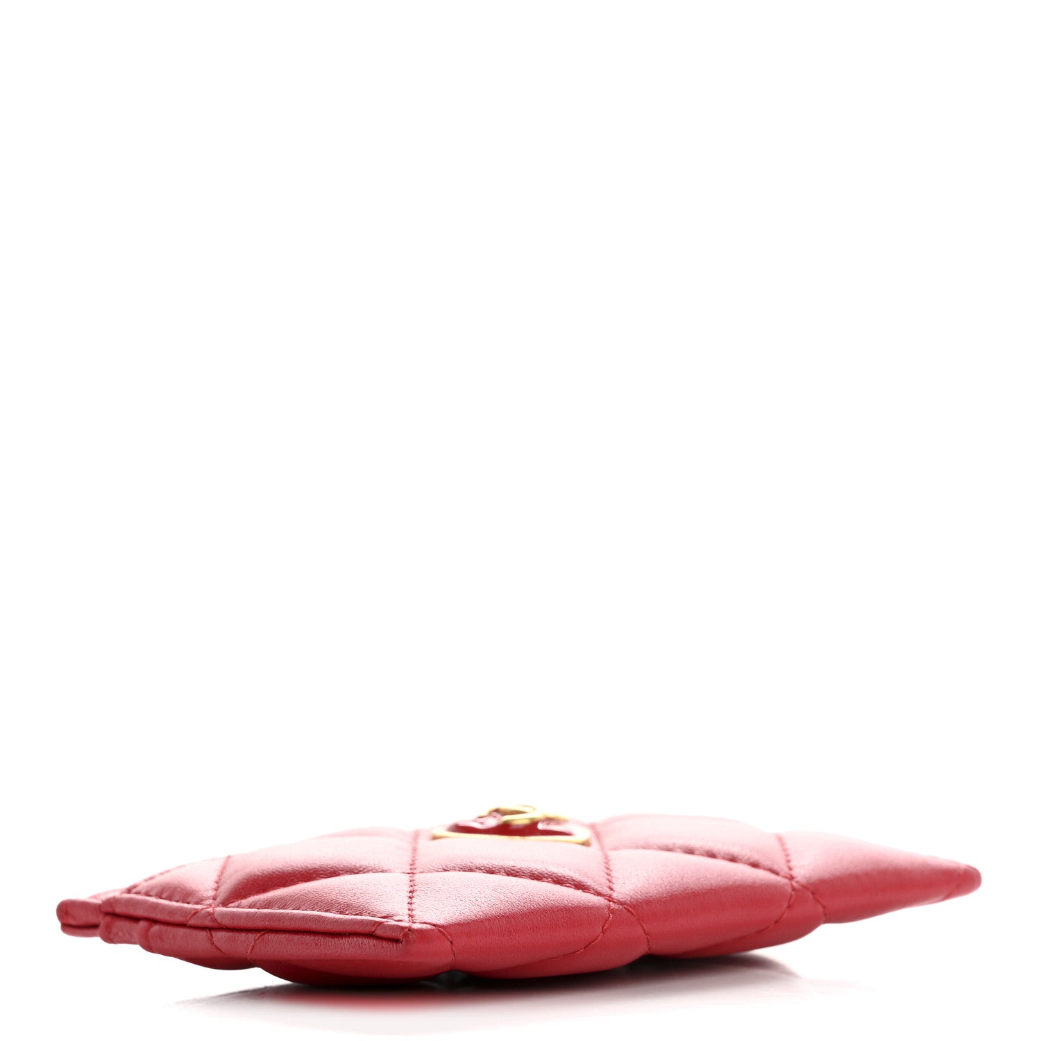 Chanel Lambskin Plexiglass Quilted Coco Love Card Holder Red 4 of 13