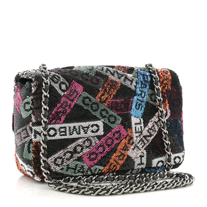Chanel Sequin Logo Small Flap Ruthenium Multicolor 3 of 10