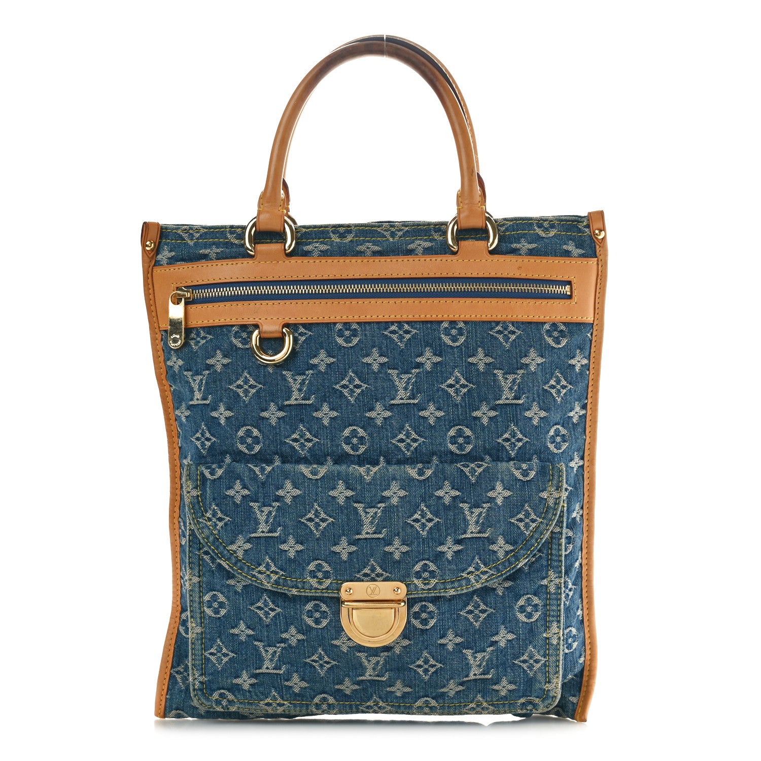 Louis Vuitton Monogram Denim Sac Plat Blue 1 of 11