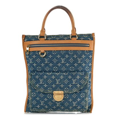 Louis Vuitton Monogram Denim Sac Plat Blue 1 of 11