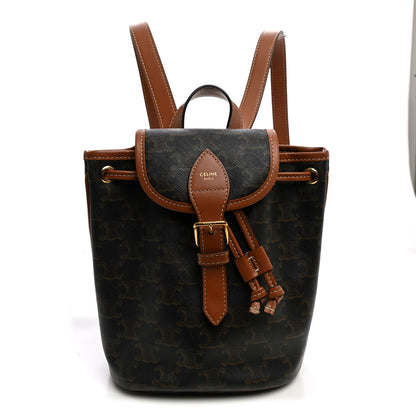 Celine Triomphe Canvas Calfskin Mini Folco Backpack Tan 1 of 11