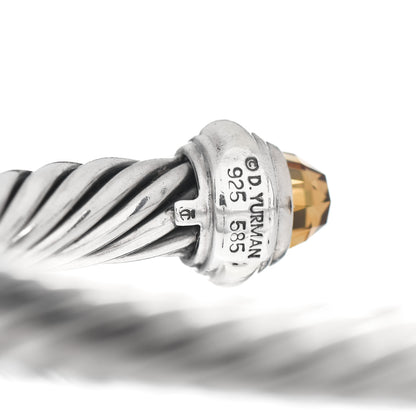 David Yurman Sterling Silver 14K Yellow Gold Citrine 7mm Cable Classics Bracelet 4 of 4