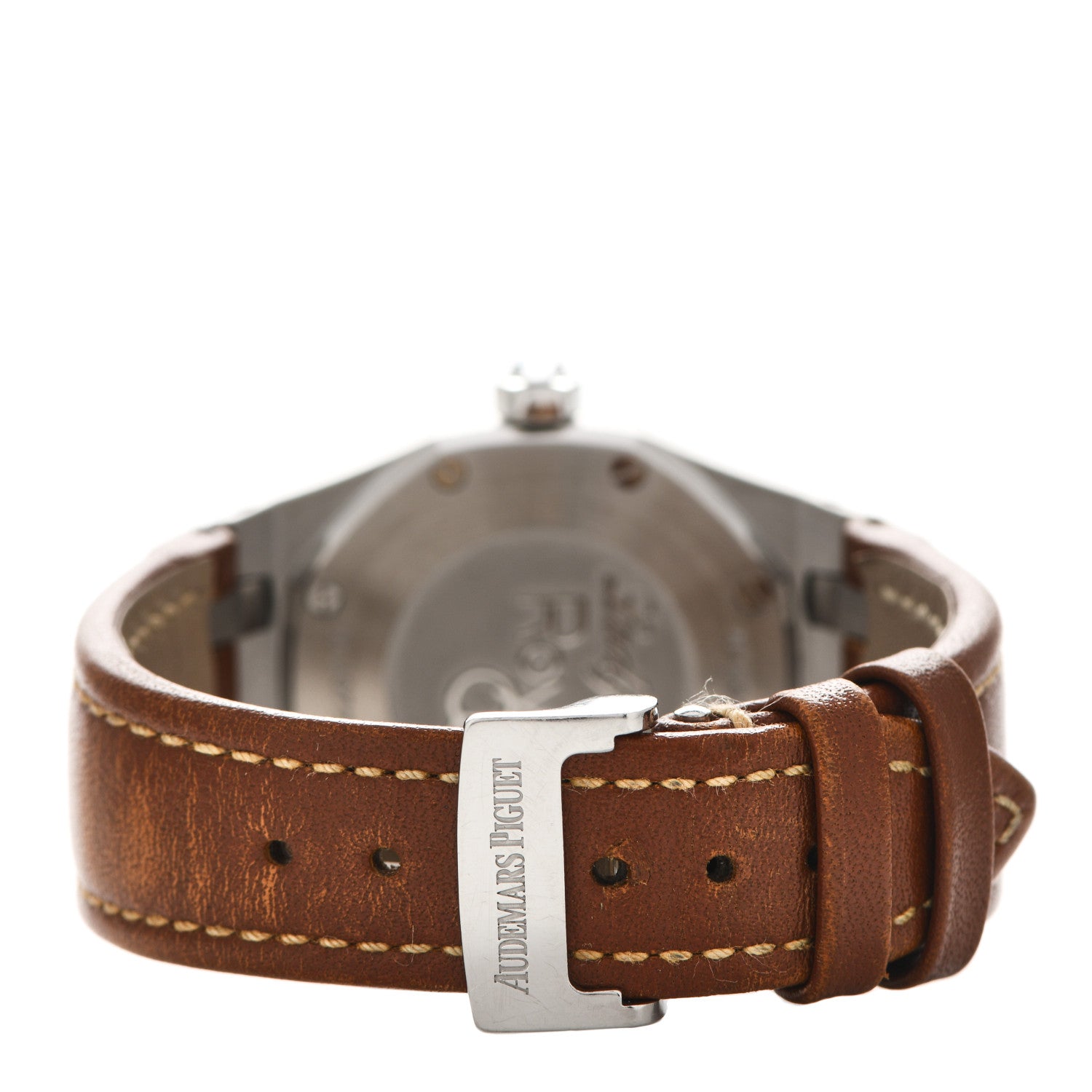 Audemars Piguet Stainless Steel Calfskin Diamond 33mm Royal Oak Quartz Watch Brown 67651ST.ZZ.1261ST.01 3 of 7