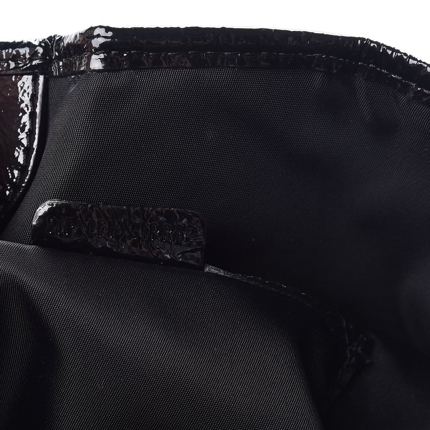 Patent Trim Smoked Check Tote Black