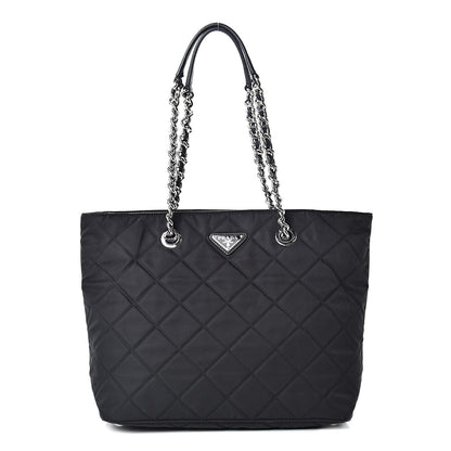 Prada Nylon Tessuto Impuntu Quilted Shoulder Bag Black 1 of 11