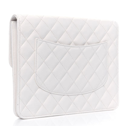 Chanel Caviar Quilted Square Flap Clutch White 2 of 4