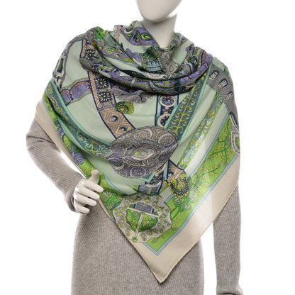 Hermes Cashmere Silk Le Songe De La Licorne Shawl 140 2 of 7