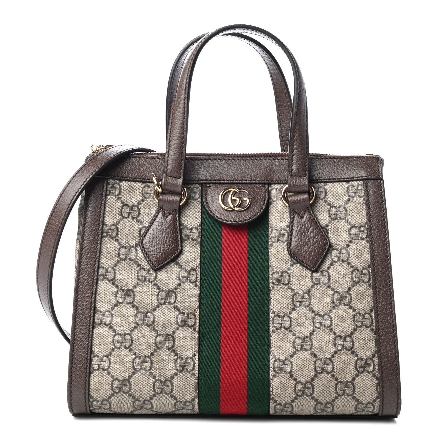Gucci GG Supreme Monogram Small Ophidia Tote Bag Brown 1 of 4