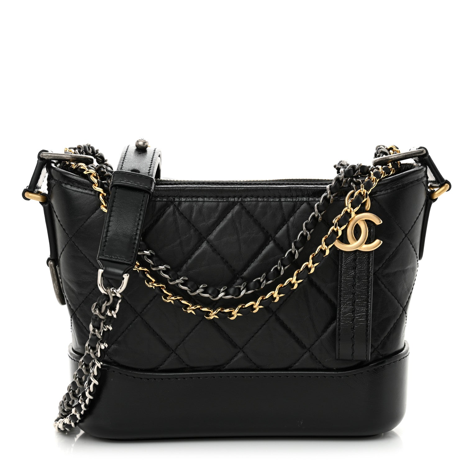 Chanel Aged Calfskin Quilted Small Gabrielle Hobo Black 1 of 13