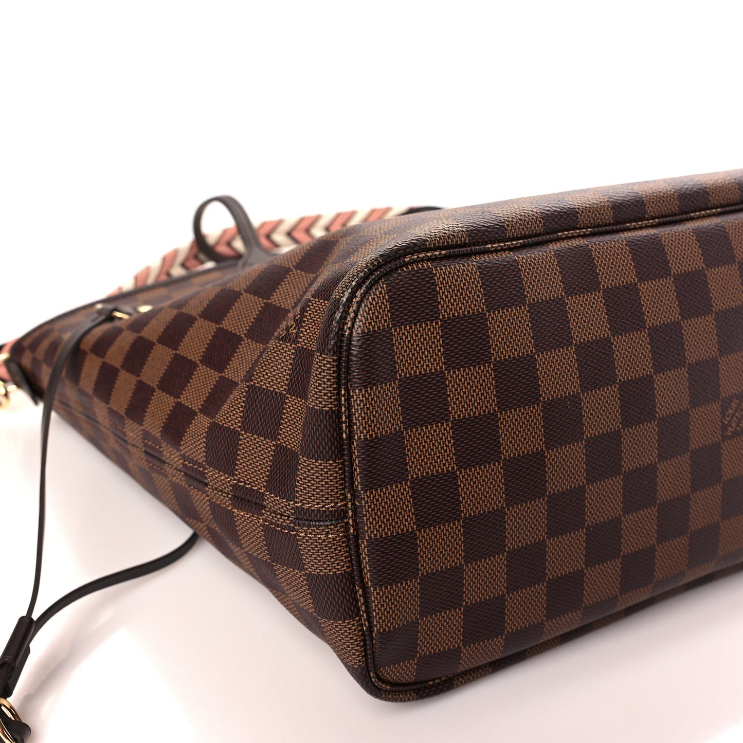 Damier Ebene Braided Neverfull MM Pink