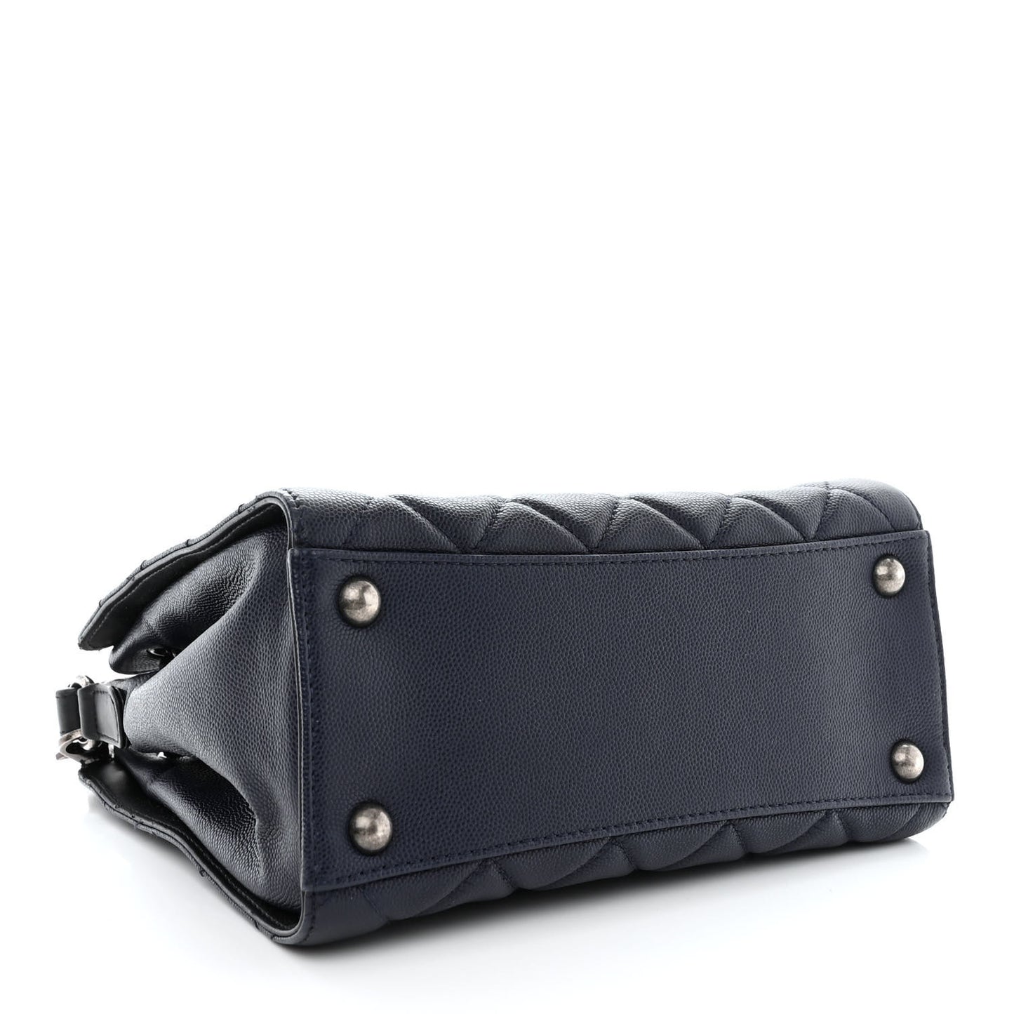 Caviar Quilted Small CC Bucket Bag Navy