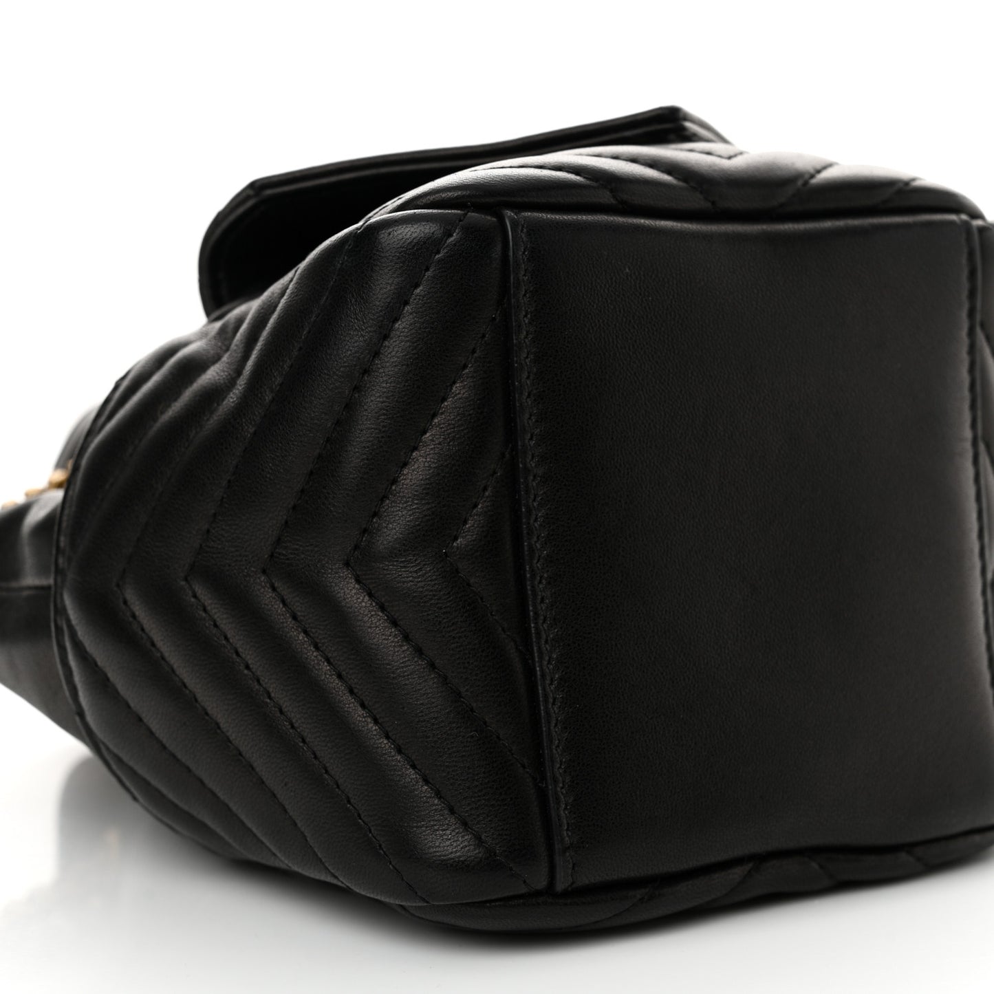 Lambskin Matelasse Monogram Joe Mini Bucket Bag Black