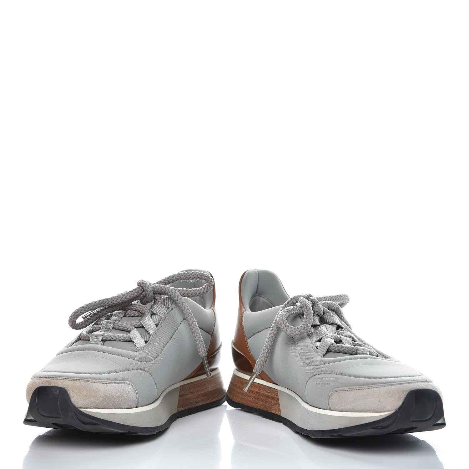 Hermes Suede Nylon Sneakers 37 Grey 6 of 14