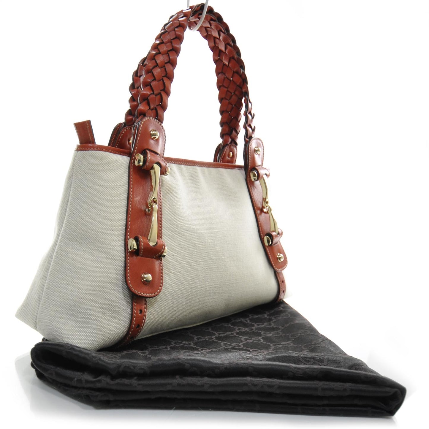 Toile Leather Pelham Tote Beige