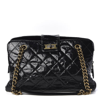 Chanel Glazed Crackled Calfskin Small Reissue Tote Black 1 of 9