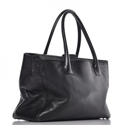 Chanel Calfskin Cerf Executive Shopper Tote Black 3 of 12