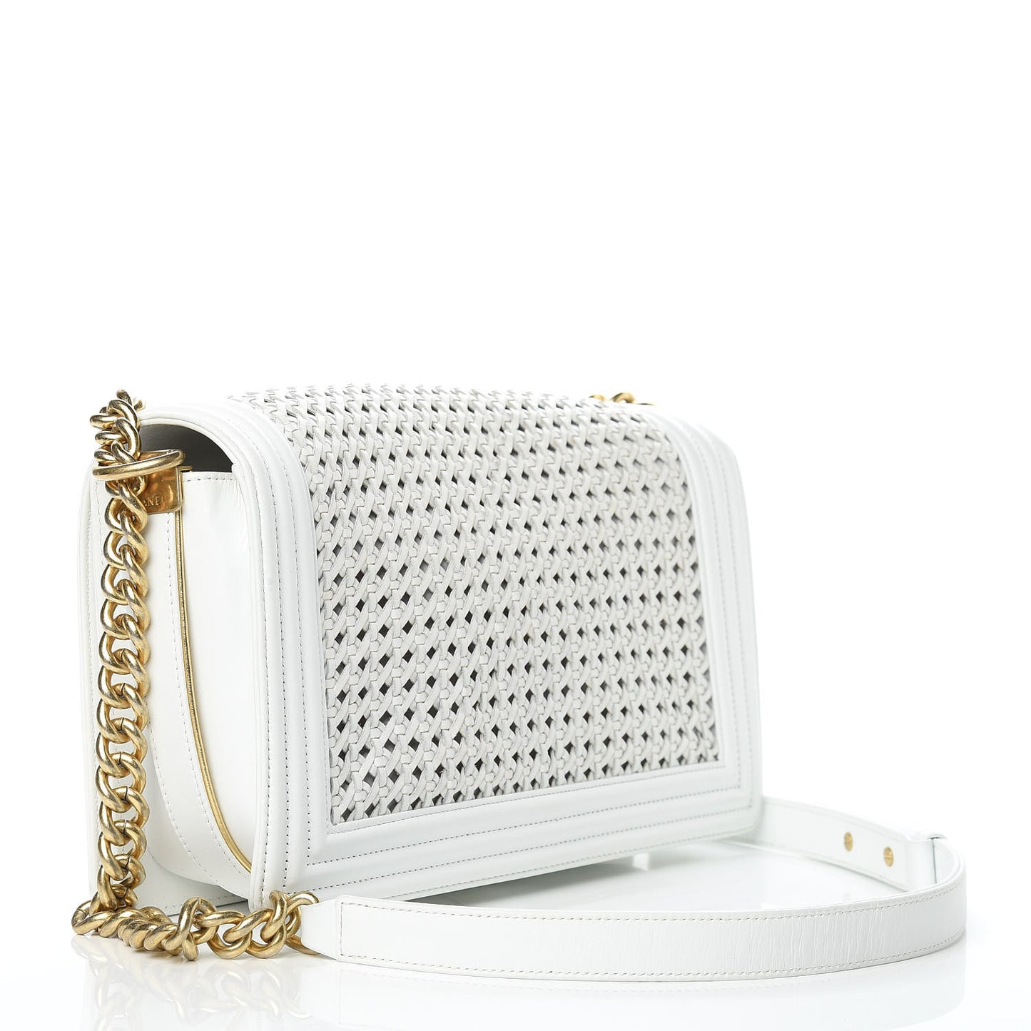 Sheepskin Braided New Medium Boy Reverso Flap White