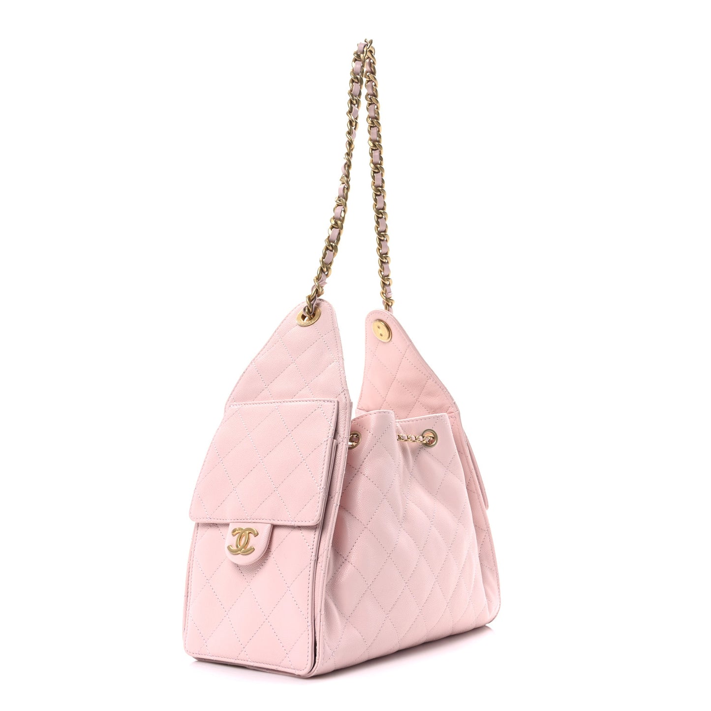 Caviar Quilted Small Chanel 25 Handbag Light Pink
