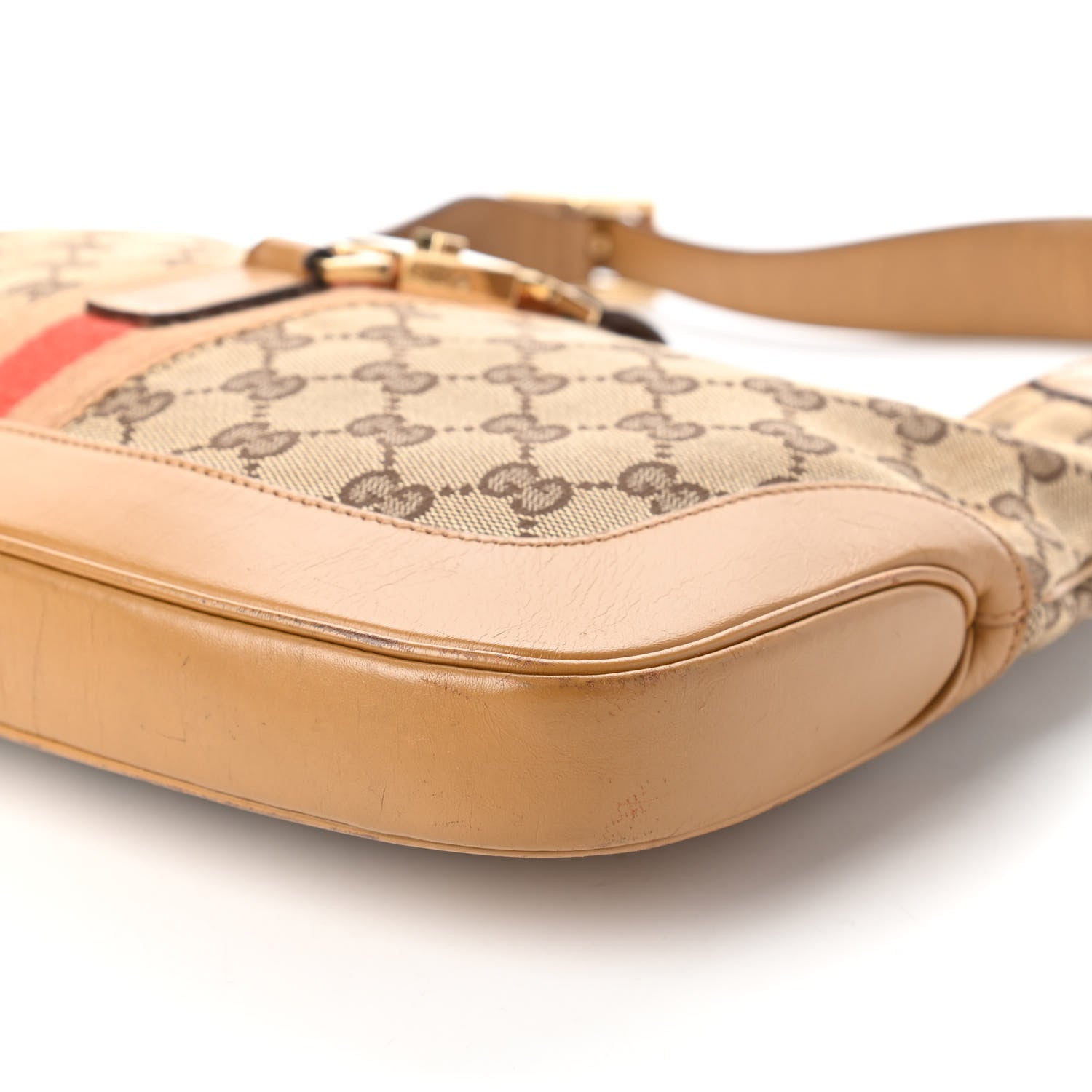 Gucci Monogram Web Jackie O Hobo Tan 7 of 10