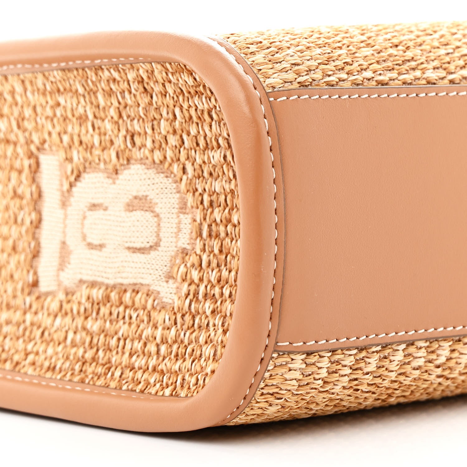 Burberry Raffia Calfskin Mini Freya Tote Natural 9 of 11